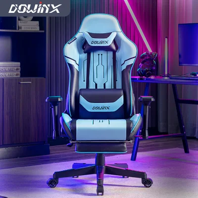 Blue Office Racing Computer Reclining Leather Silla Gamer Gaming Chair with Footrest
