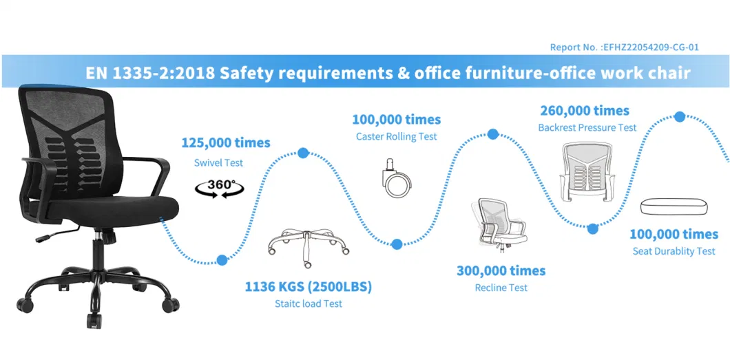 Ergonomic Mesh Chair with Lumbar Support Adjustable Height Swivel Computer Task Chair