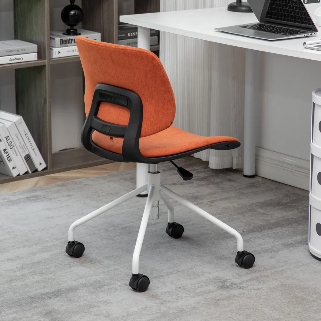 Armless Office Chair Ergonomic Computer Task Desk Chair Without Arms MID Back Fabric Swivel Chair