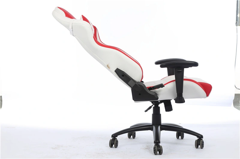 White&Red Gaming Chair with Steel Base