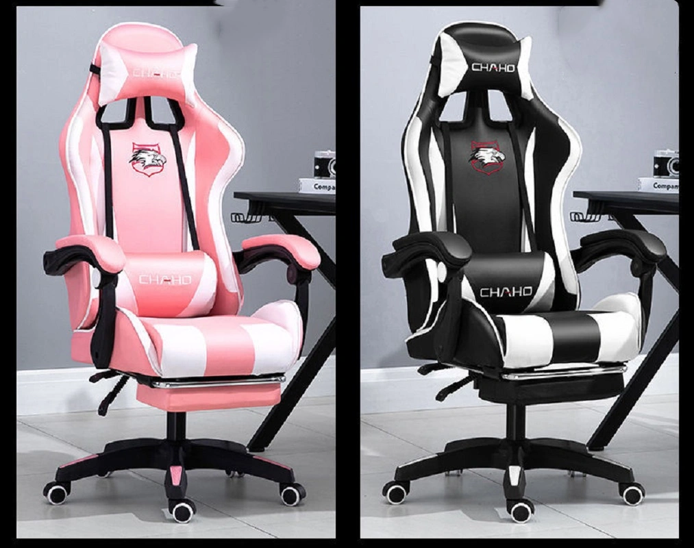 Gaming Chair Racing Chair with Ergonomic Backrest and Height Adjustment + Pillows Recliner Swivel, Ergonomic Adjustable Gaming Chair Office Chair Esg17058