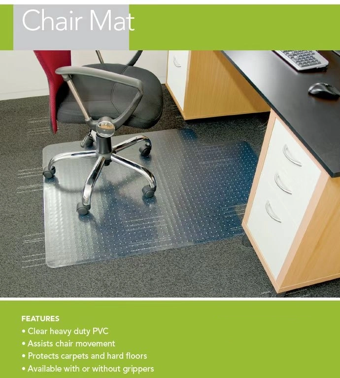 Computer Office Chair Transparent Tempered Glass Chair Mat for Hard Flooring