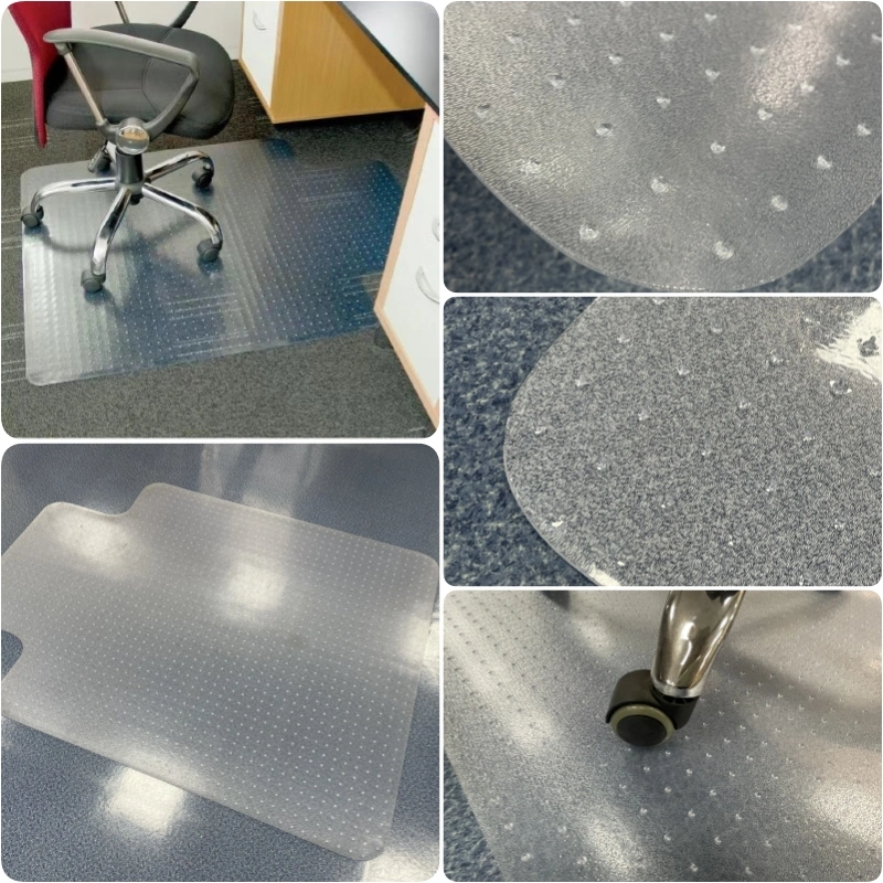 Computer Office Chair Transparent Tempered Glass Chair Mat for Hard Flooring