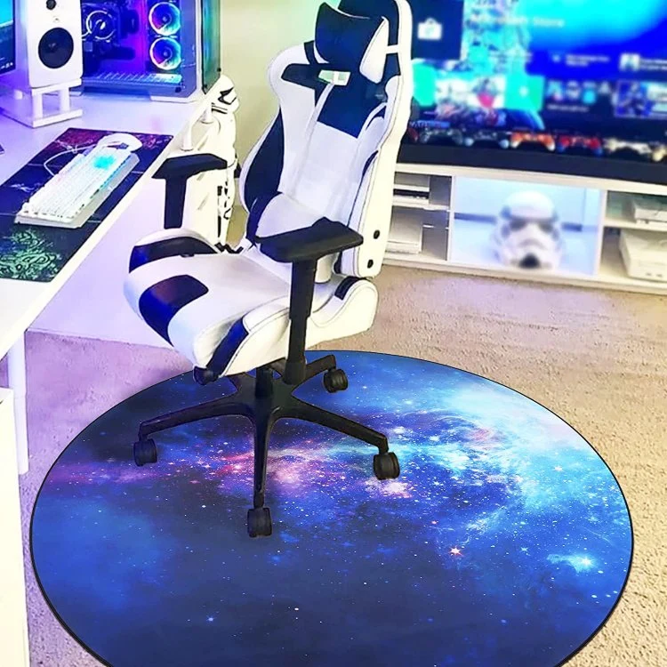 Full Color Printing Natural Rubber Non Slip OEM Printed Rolling Chair Gaming Desk Chair Floor Pad