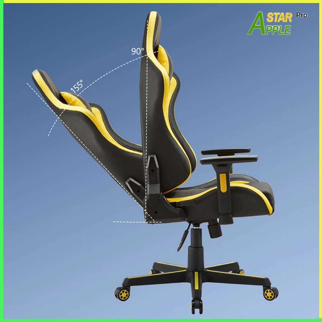 as-C2410 Car Design Plastic Mesh Top PU Executive Modern Ergonomic Game Computer Gaming Chair with Yellow Stripes