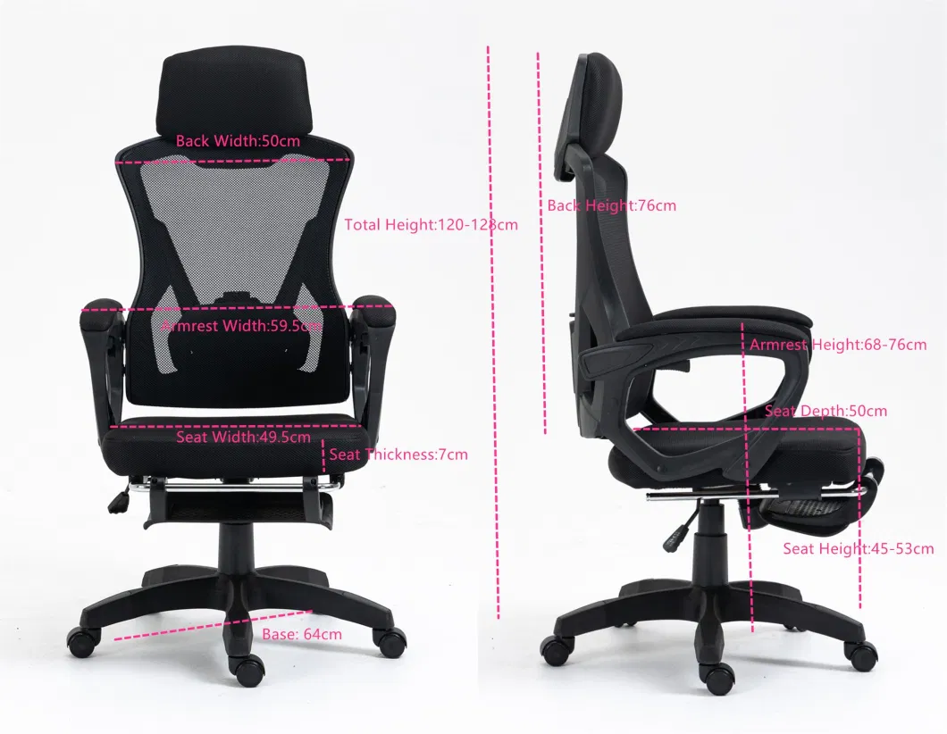 Breathable Mesh Gaming Chair 125&deg; Reclining Office Chair New Gamer Chair