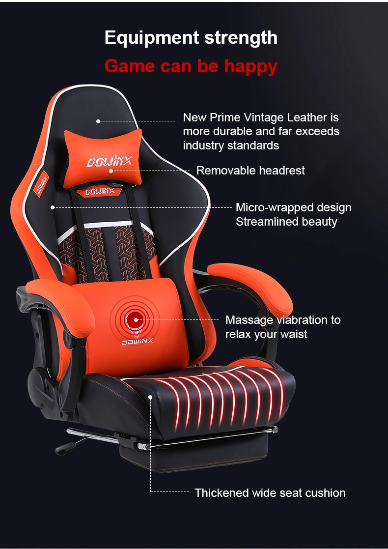 Factory Wholesale PU Leather Adjustable Racing Gaming Chair Adjustable Angle of Backrest Chair