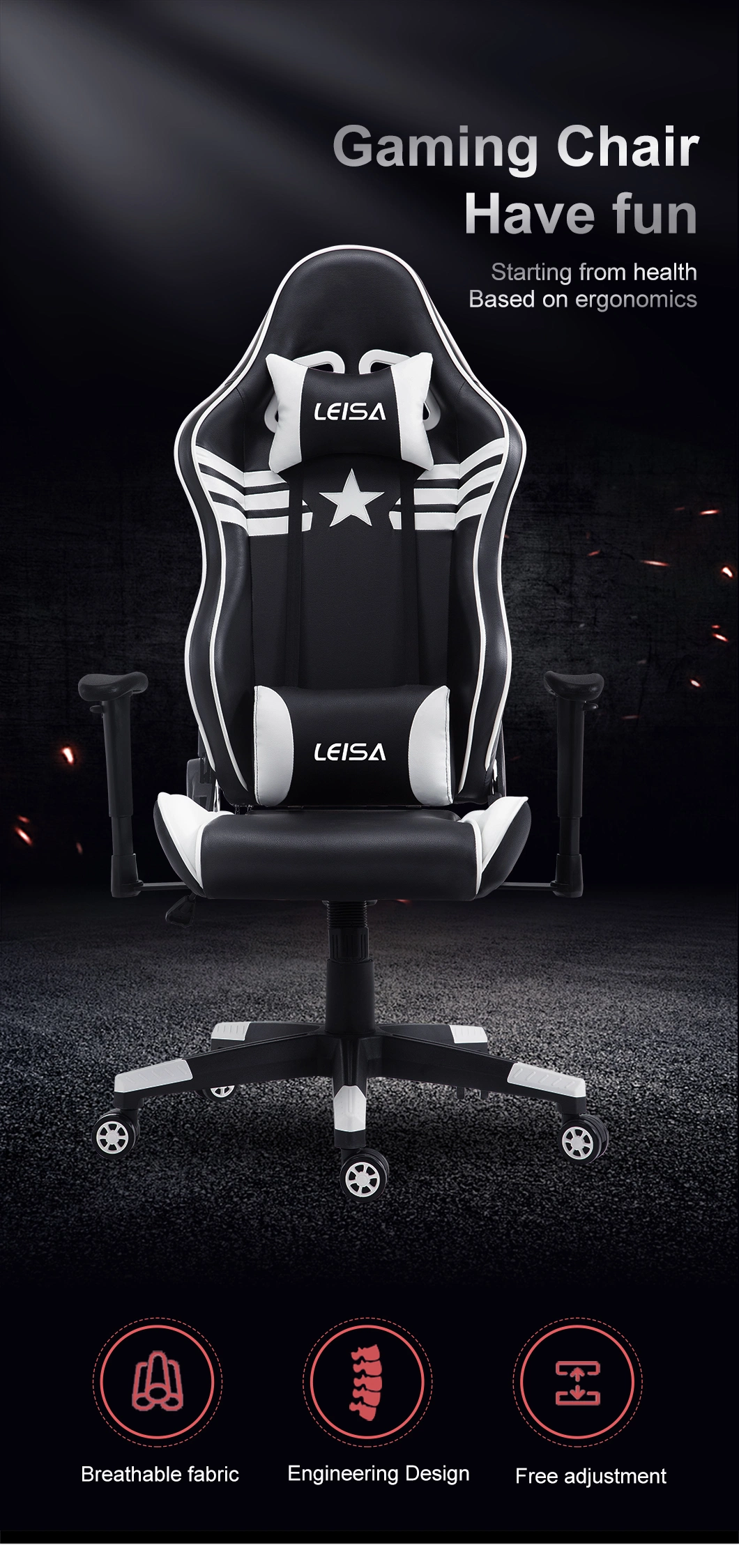 Custom Best Comfortable Cheap Luxury Ergonomic Reclining Racing Gamingchair Computer Gaming Chair