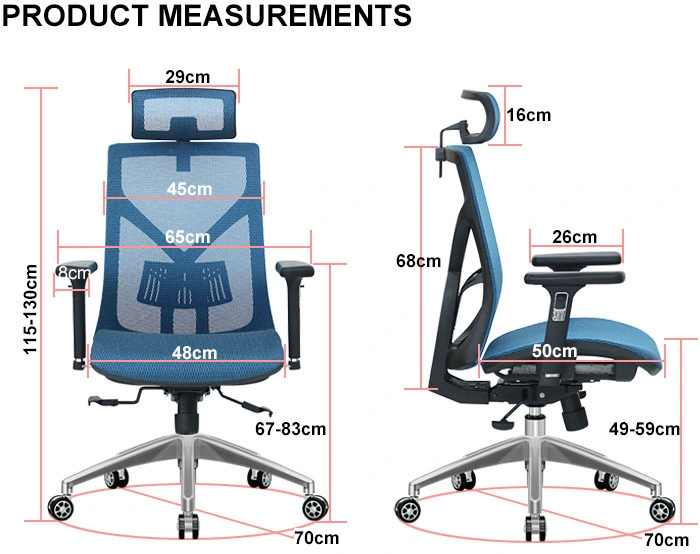 High Quality Height Adjustable Gas Lifting Comfortable Office Manager Task Chair with Headrest