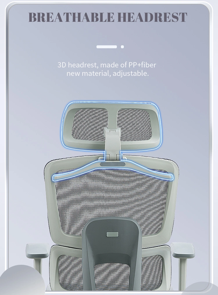 Grey Ergonomic Office Mesh Chair Heavy Duty Swivel Task Chair