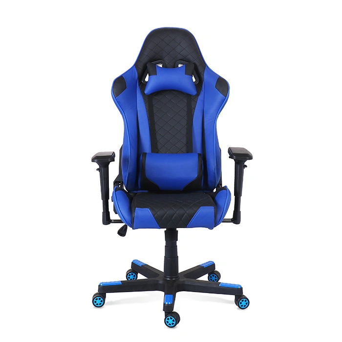 High Weight Capacity Blue Leather Gaming Chair