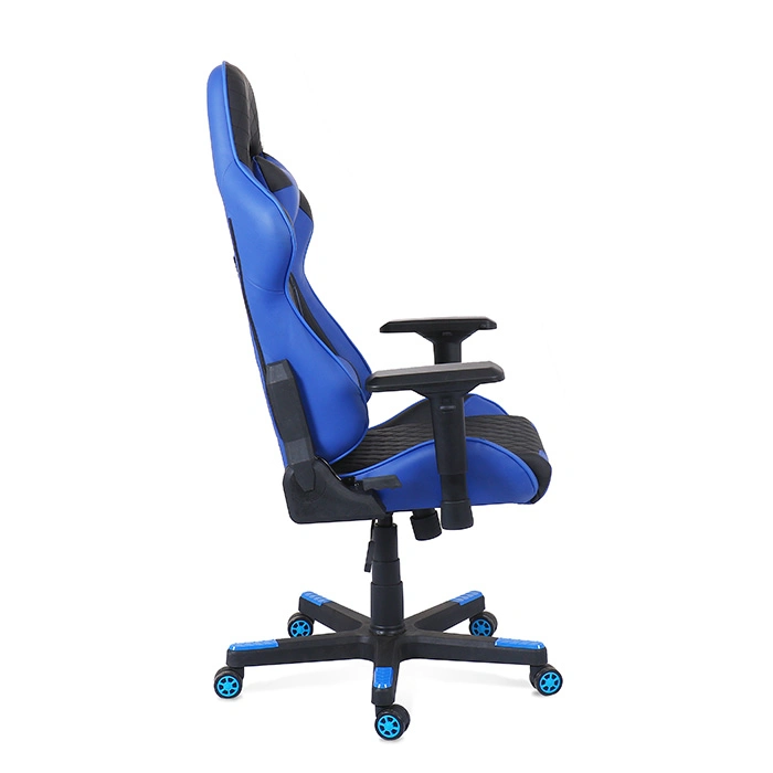 High Weight Capacity Blue Leather Gaming Chair