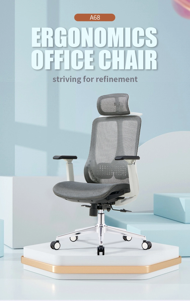 White Frame Gaming Boss Executive Mesh Office High Back Chair