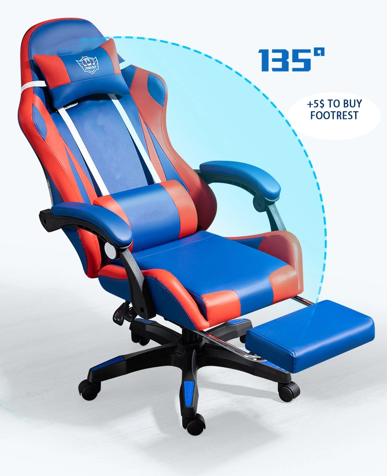 Hot Sale LED RGB Computer PC Game Chair Gaming PU Leather Silla Gamer Massage Racing Gaming Chair with Lights and Speakers