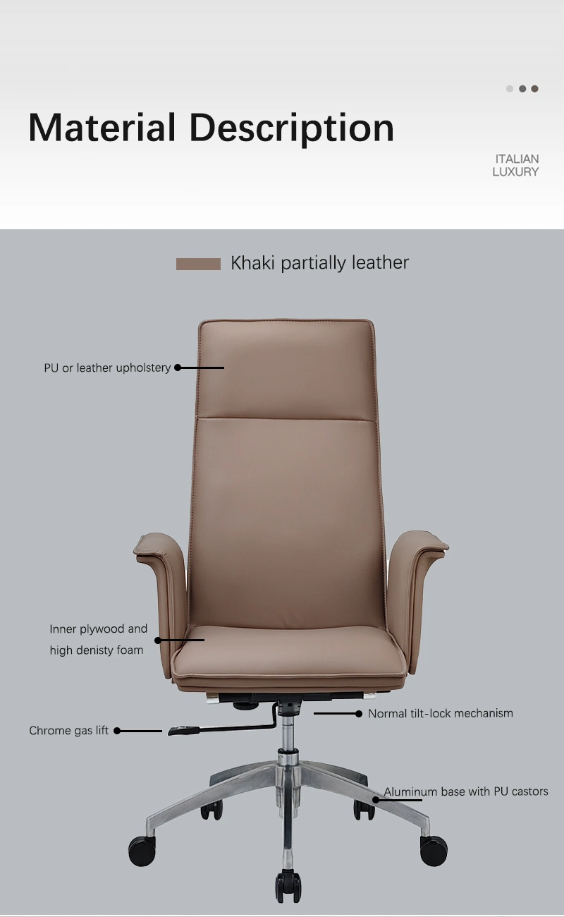China Manufacturer Ergonomic Comfortable Office Reclining Desk Leather PU Manager Gaming Chair