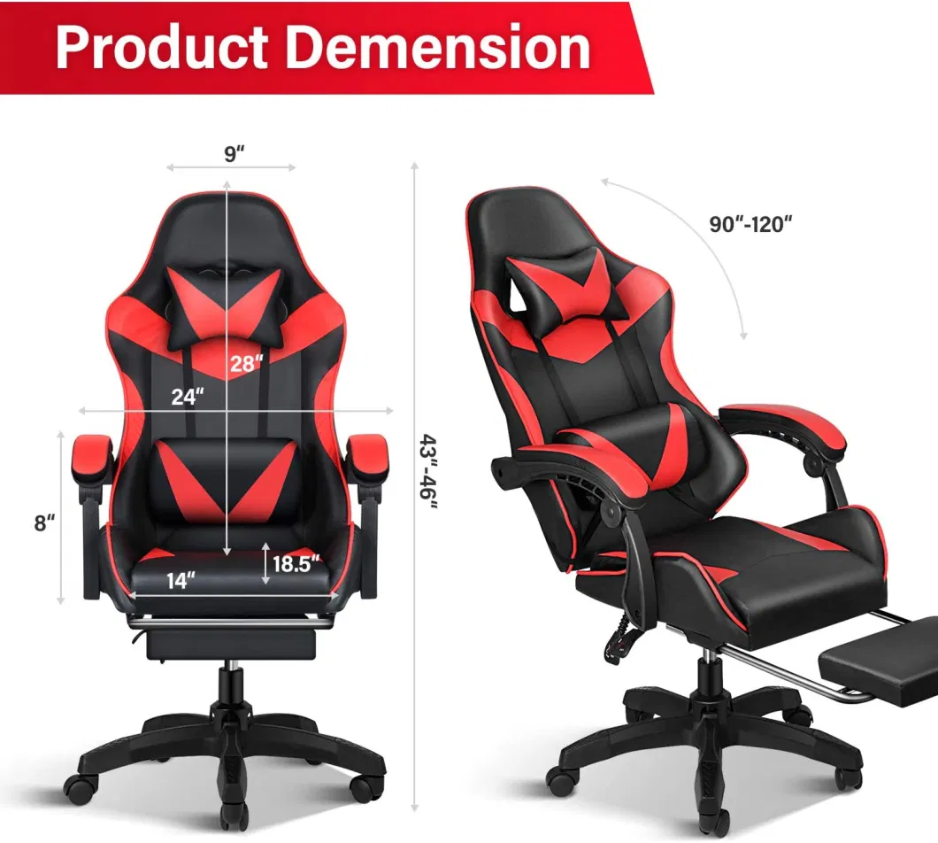 Free Shipping Racer Leather Style Footrest Brand Floor Rocker Black Mechanism Racing Office Custom Chairs Sample Gaming Chair Racing Chair