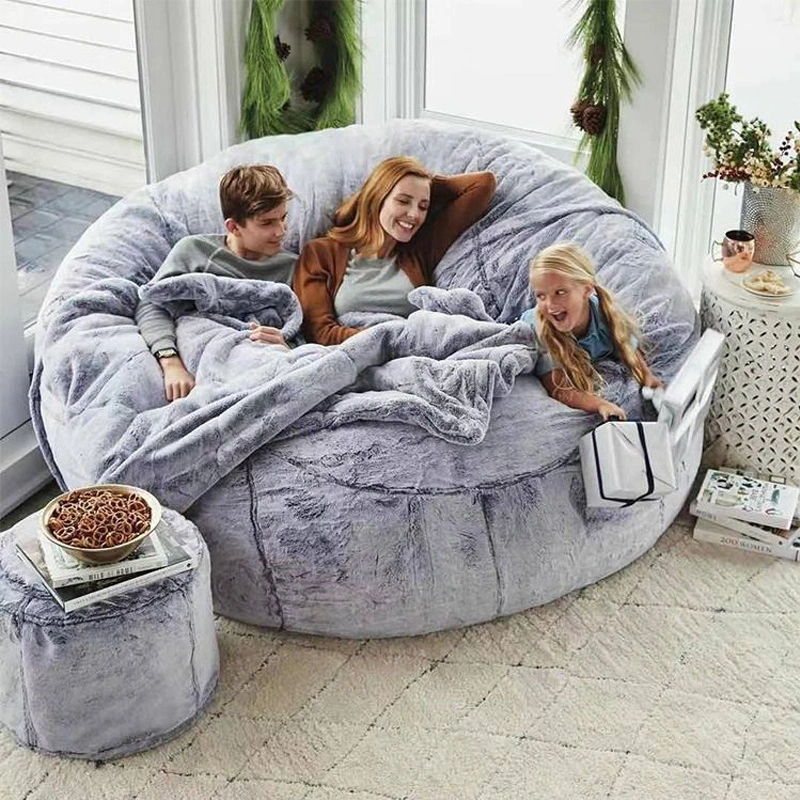 XXL Couch Adult Puff Gigant Pouf 7FT Memory Foam Large Big Lazy Sofa Cover Bed Huge Giant Bean Bag Chair Cover
