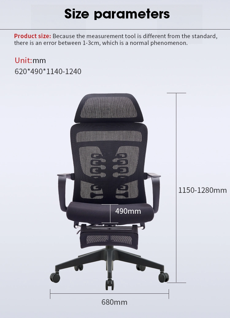 High Back Mesh Swival Executive Office Chair with Foot Rest