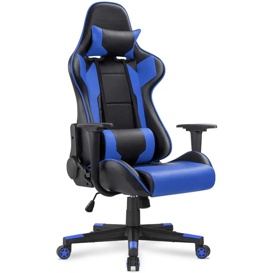 Free Sample Ergonomic Leg Rest Quality Mesh Workstation Massage Racing Blue Computer Rocker Gaming Chair