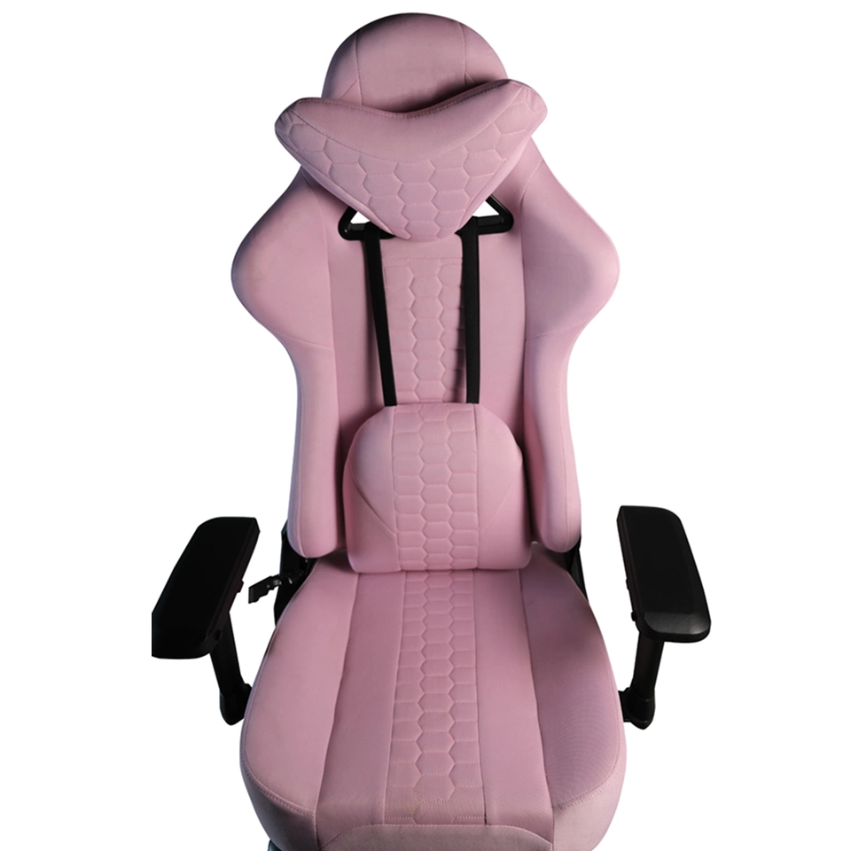 Partner New High Level Pink Fabric Racing Style Gaming Chair Teresa