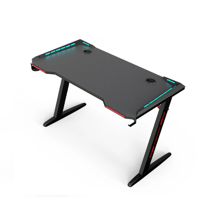 Z Shaped PC Black Red OEM Steel School Furniture Computer Office Table Gaming Desk