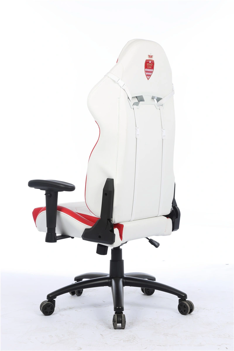 White&Red Gaming Chair with Steel Base