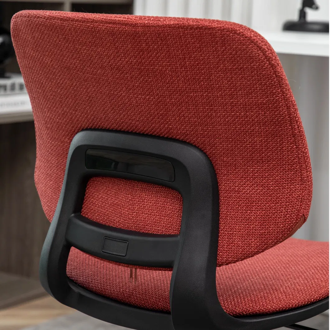 Armless Office Chair Ergonomic Computer Task Desk Chair Without Arms MID Back Fabric Swivel Chair