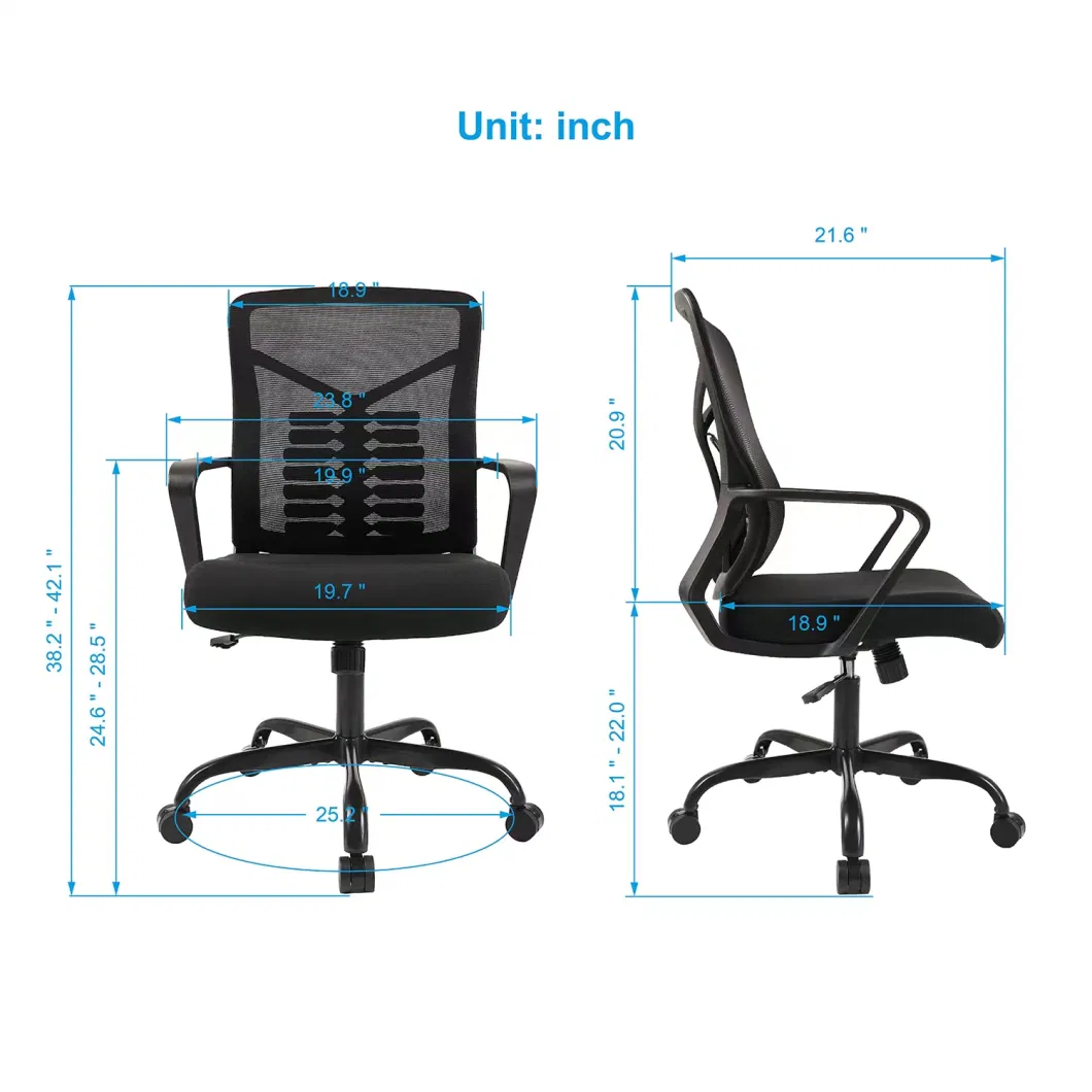 Enjoyseating Home Office Desk Chairs, Ergonomic Mesh Chair with Lumbar Support Adjustable Height Swivel Computer Task Chair