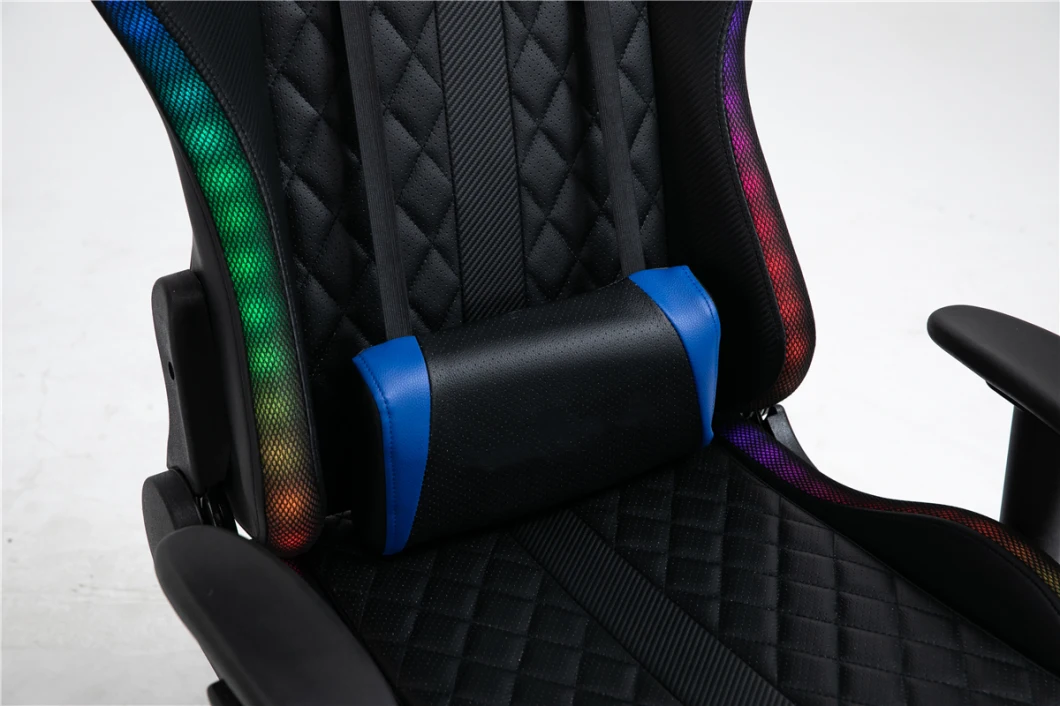 RGB LED Lights Remote Control Gaming Chair Racing Office Chair with Footrest