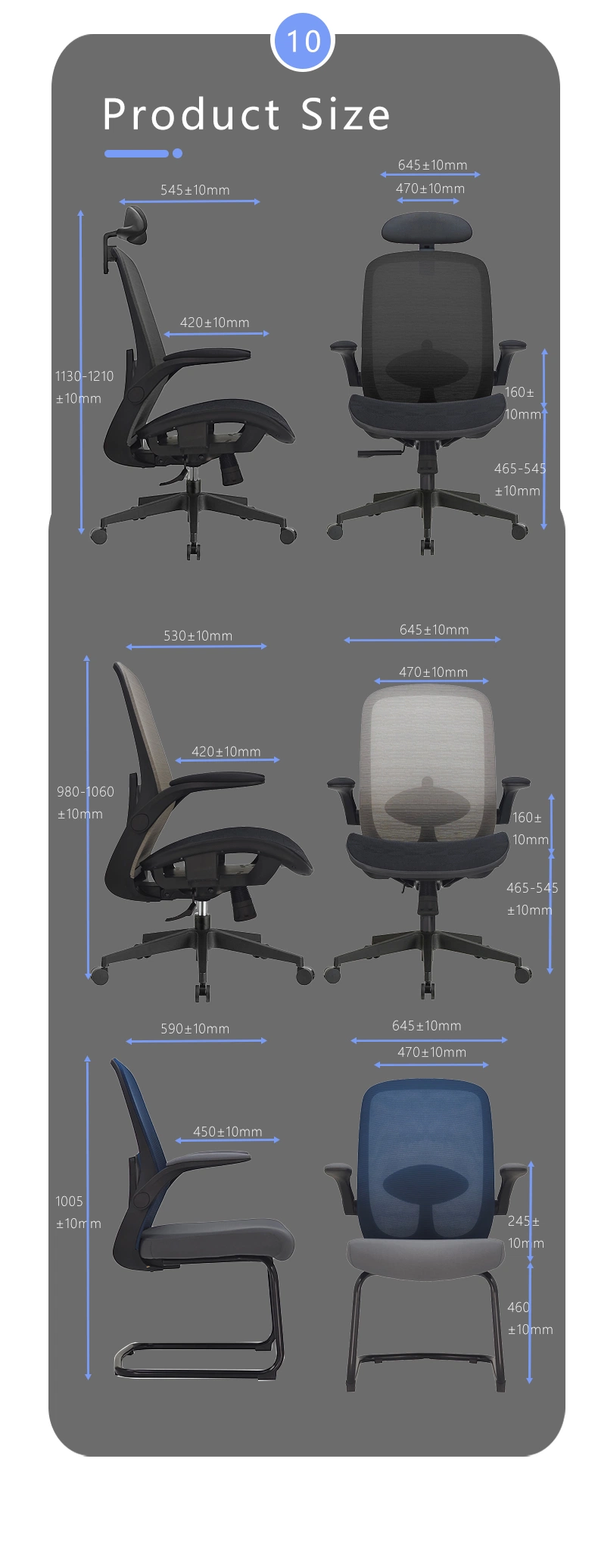 Comfortable Rotating Armrest Office Desk Chairs Ergonomic Gaming Mesh Fabric Office Chair
