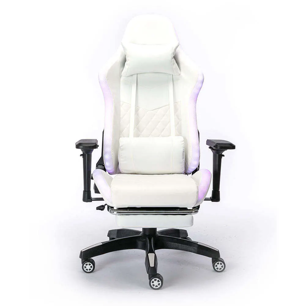 Office Ergonomic Computer Chairs Long Sitting Adjustable Swivel RGB Light Racing Gaming Silla Chairs