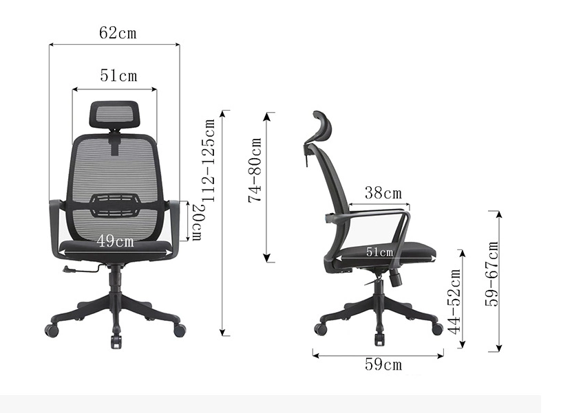 High Back China Made Black Back Mesh Fabric Swivel Office Computer Desk Chair and Gaming Chair