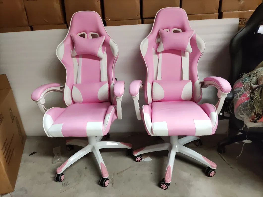Office Furniture Ergonomic Sillas Gamer White and Pink Gaming Chair