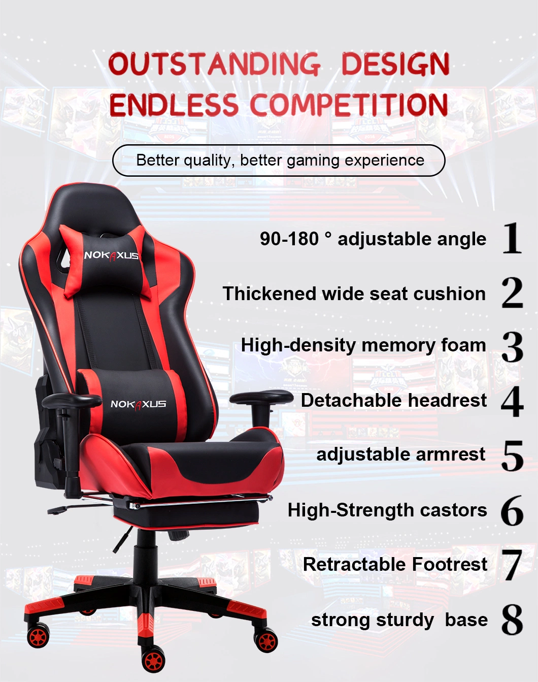 Multi-Color Optionalhigh-Quality Gamingchair Racing Chair for Gamer Office Gaming Chair