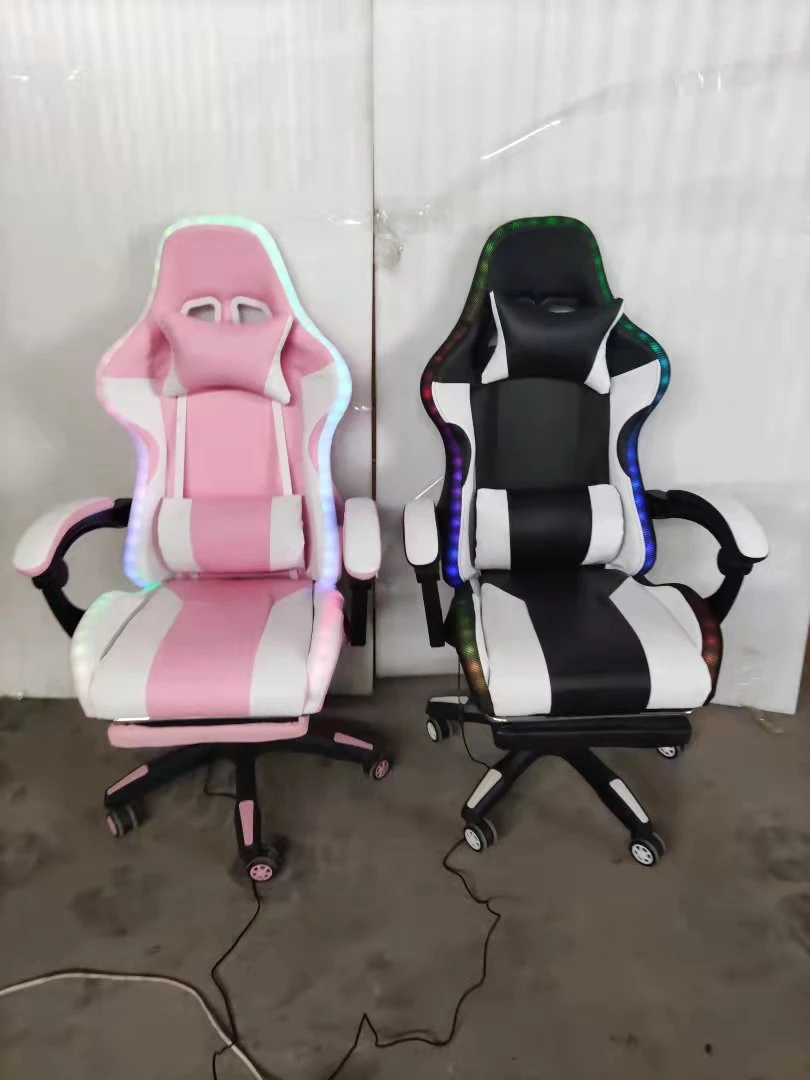 Pink Custom RGB Soft PU Comfortable Woman Computer LED Gaming Chair
