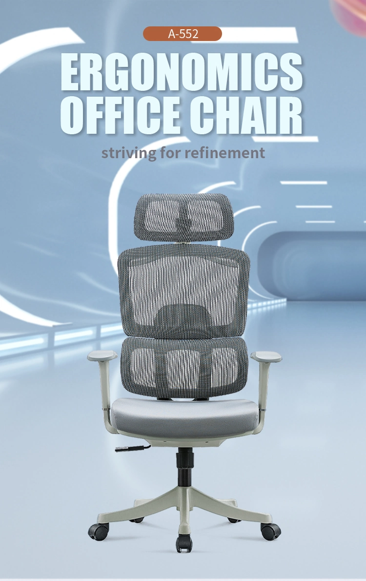 Grey Ergonomic Office Mesh Chair Heavy Duty Swivel Task Chair