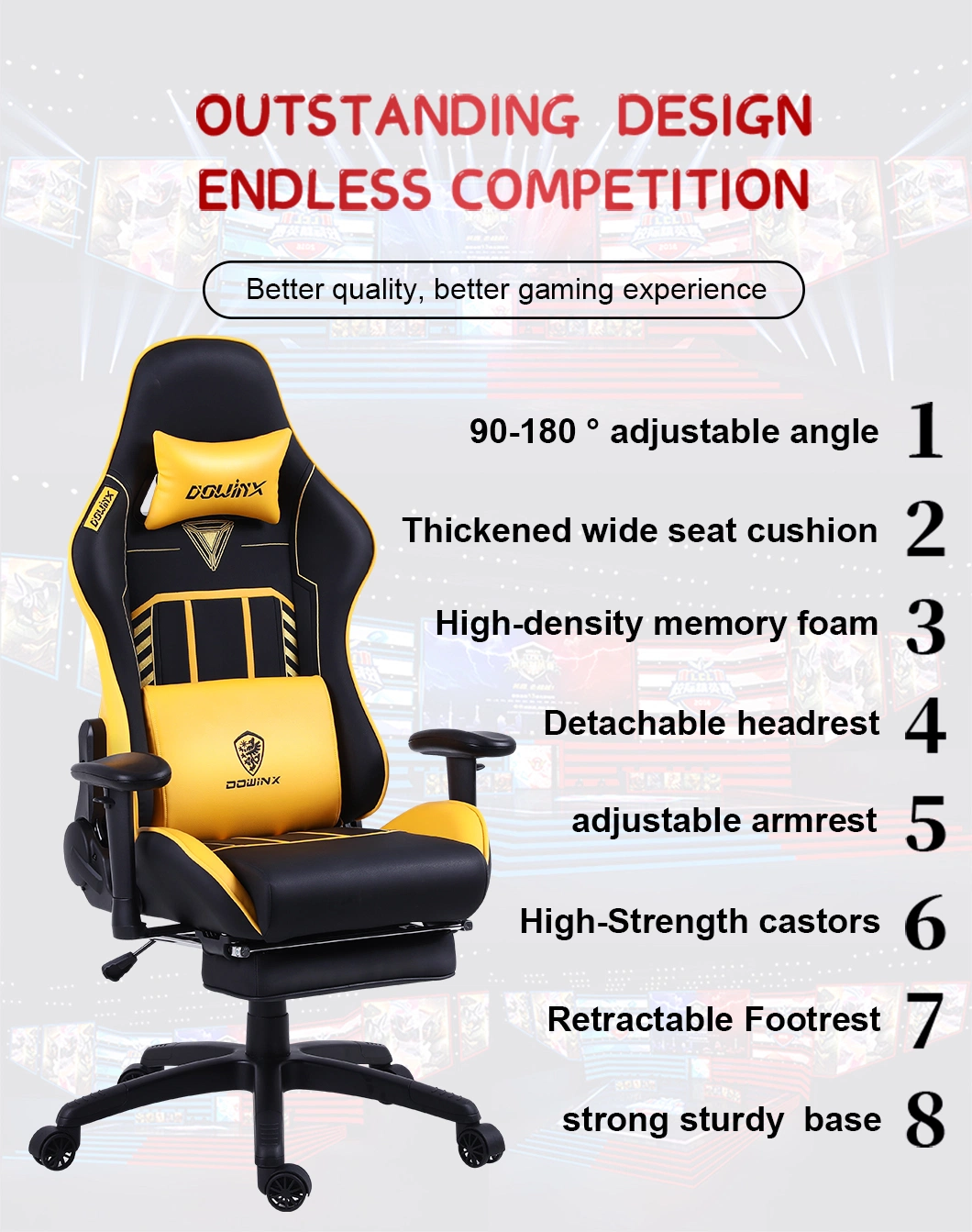 Wholesale Computer Gaming Office Chair PC Gamer Racing Style Ergonomic Comfortable Leather Racing Games Chair Gaming Chair