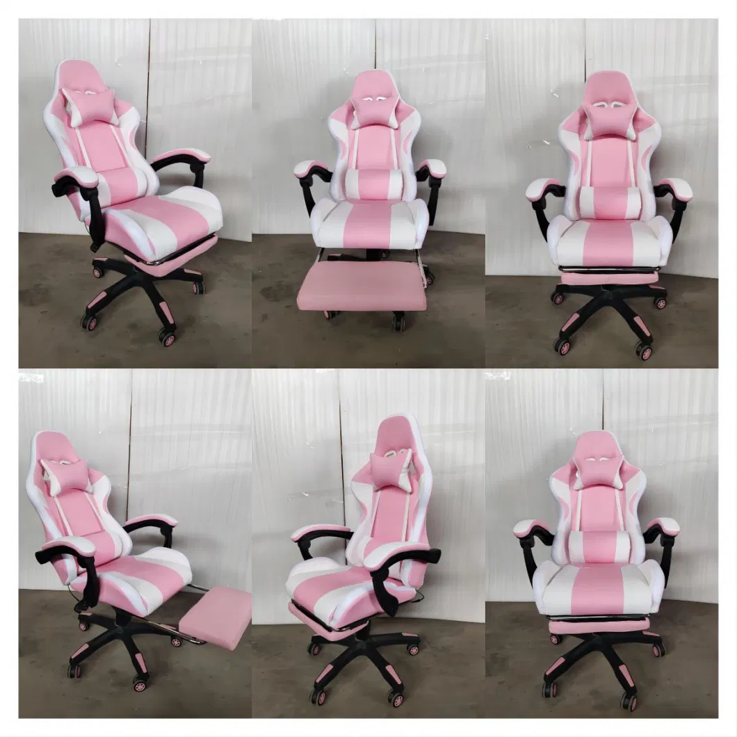 Pink Custom RGB Soft PU Comfortable Woman Computer LED Gaming Chair