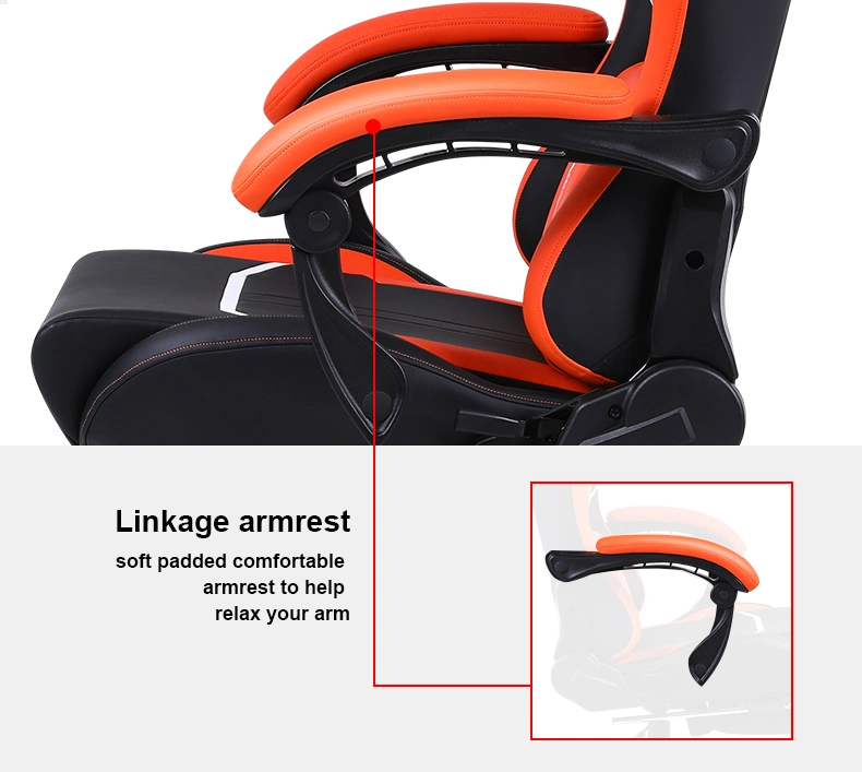 Factory Wholesale PU Leather Adjustable Racing Gaming Chair Adjustable Angle of Backrest Chair