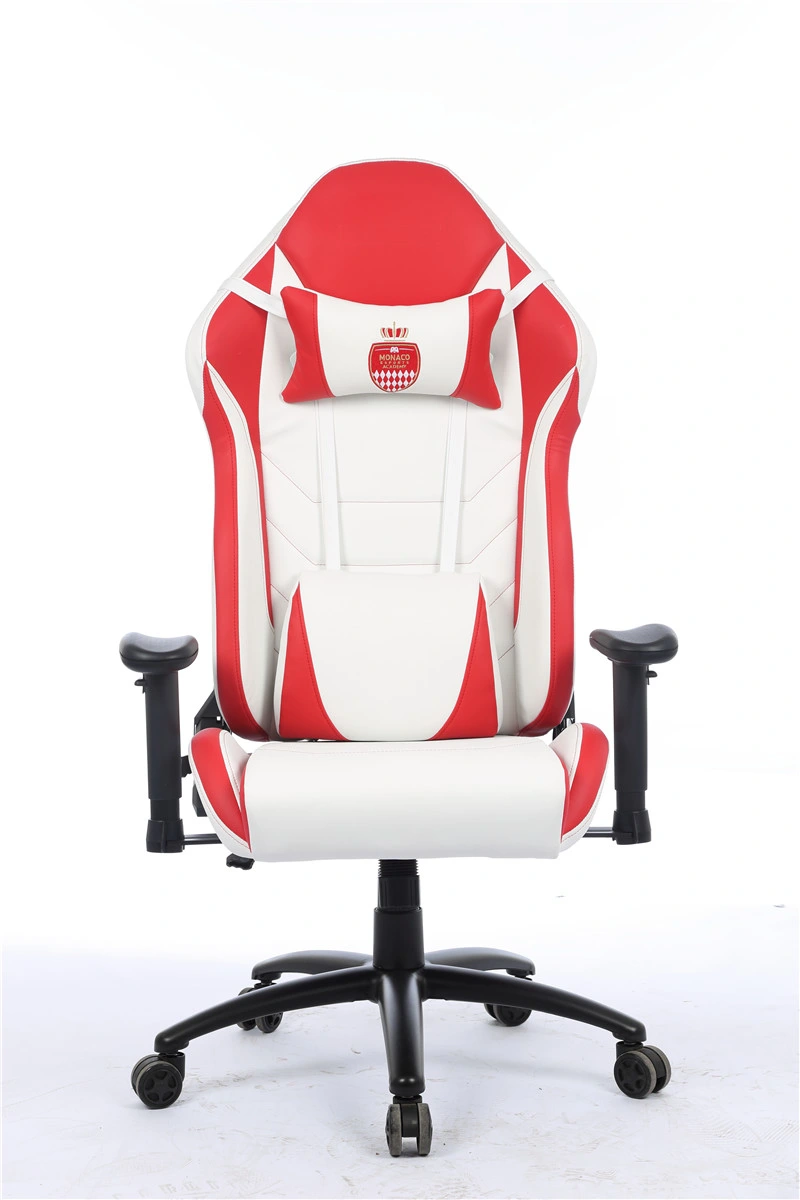 White&Red Gaming Chair with Steel Base