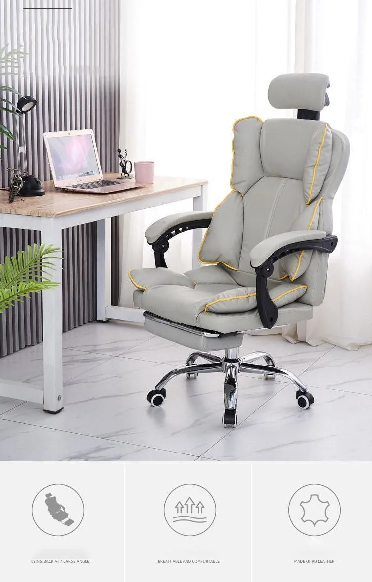 Modern Design Internet Bar Ergonomics Footrest Chair Living Room Bedroom Office Hotel Furniture Gaming Rotating Leather Chair