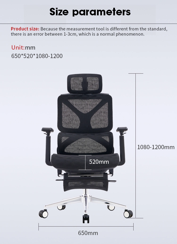 Wholesale Adjustable Height Office Mesh Chair with Foot Rest