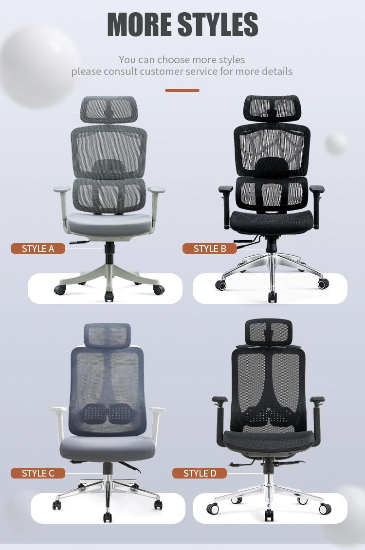 Grey Ergonomic Office Mesh Chair Heavy Duty Swivel Task Chair