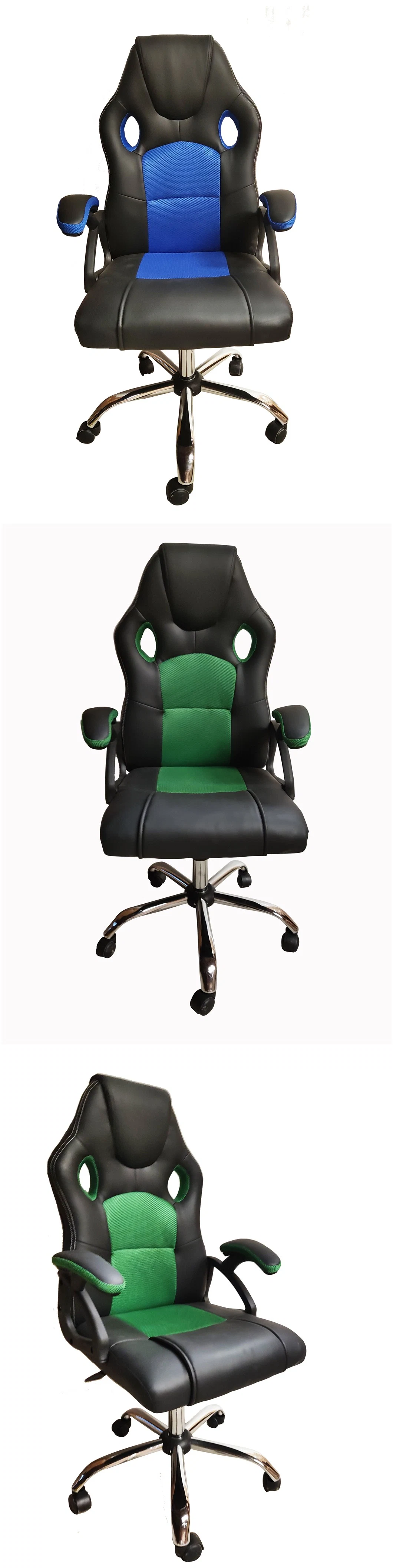 Wholesale Green Nylon Armrest PVC and Mesh Comfy Office Silla Gamer Chairs