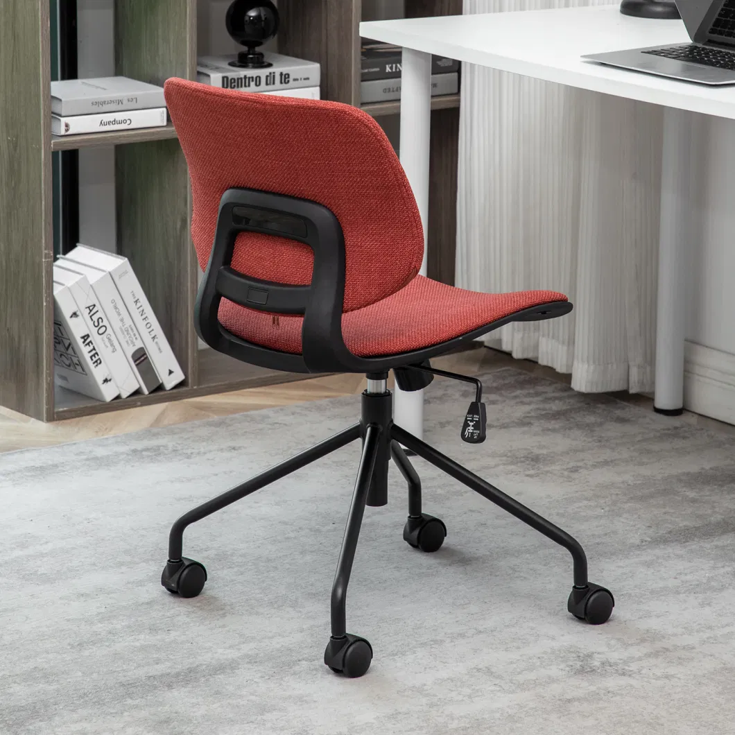 Armless Office Chair Ergonomic Computer Task Desk Chair Without Arms MID Back Fabric Swivel Chair