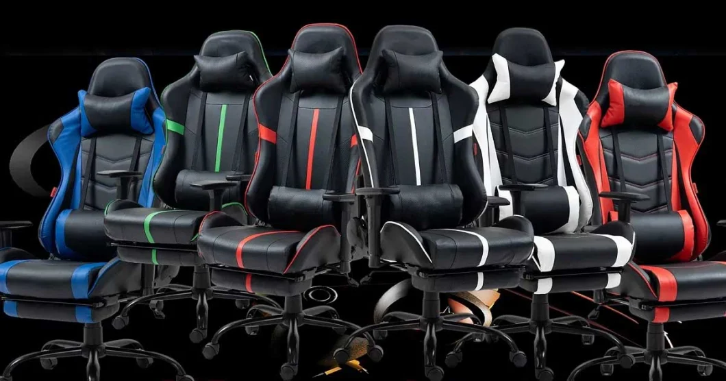 Custom Logo Heavy Duty Black Adjustable Recliner Racing Ergonomic Leather Gaming Chair