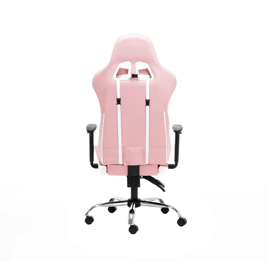 Lovely Silla Gamer Rosa Pink Gaming Chair Pink with Footrest Gaming Computer Chair