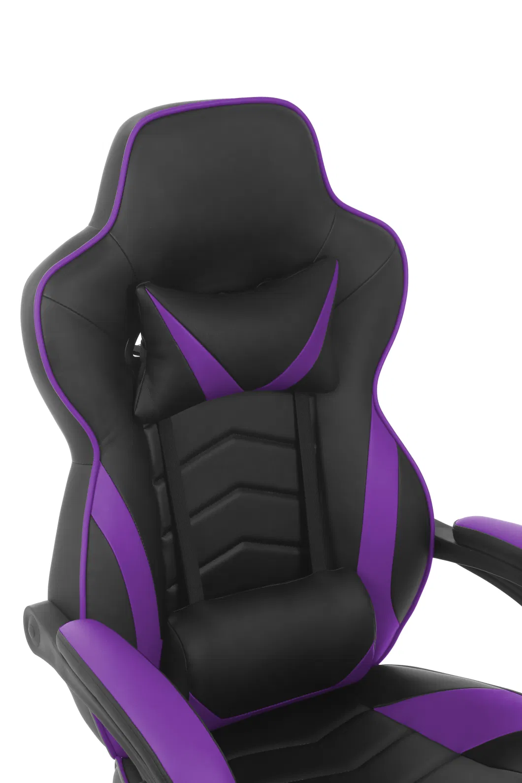 Black&Purple Gaming Chair with Footrest