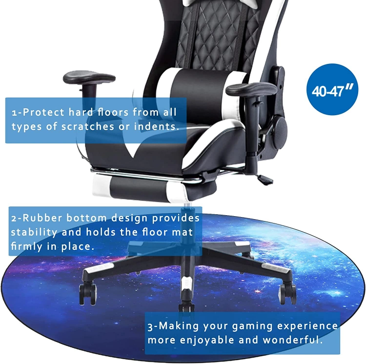 Non Slip Noise Reduction Custom Full Color Printing Gaming Chair Floor Pad Desk Gaming Surface Protecting Mats