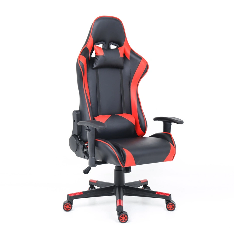 Office Black and Red Cheap PU Leather 180 Degree Play Station Rocker Computer Racing PC Custom LED Ergonomic Gamer Gaming Chair